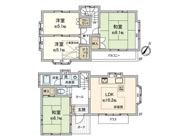 多摩市和田 戸建 間取図(平面図)