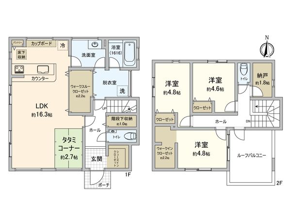 日野市三沢5丁目 戸建 間取図(平面図)