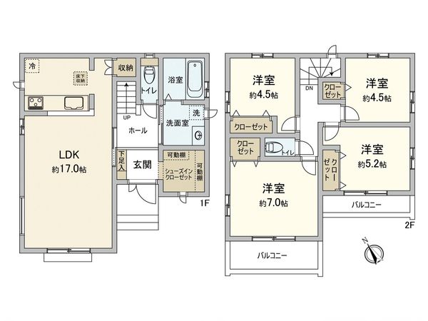 多摩市聖ヶ丘1丁目 新築戸建 間取図(平面図)