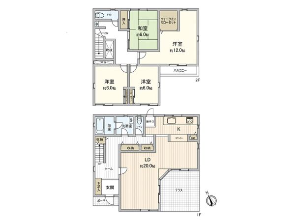多摩市聖ヶ丘2丁目 戸建 間取図(平面図) 多摩市聖ヶ丘2丁目 戸建 間取図(平面図)