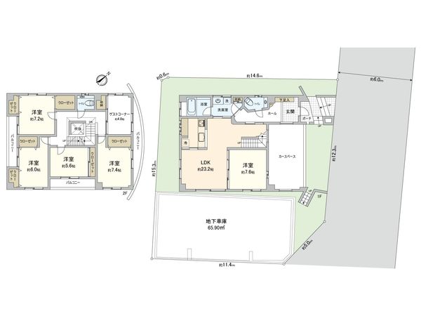 八王子市大塚 戸建 間取図(平面図) 八王子市大塚 戸建 間取図(平面図)