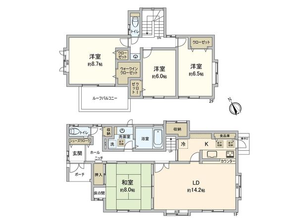 八王子市別所1丁目 戸建 間取図(平面図) 八王子市別所1丁目 戸建 間取図(平面図)