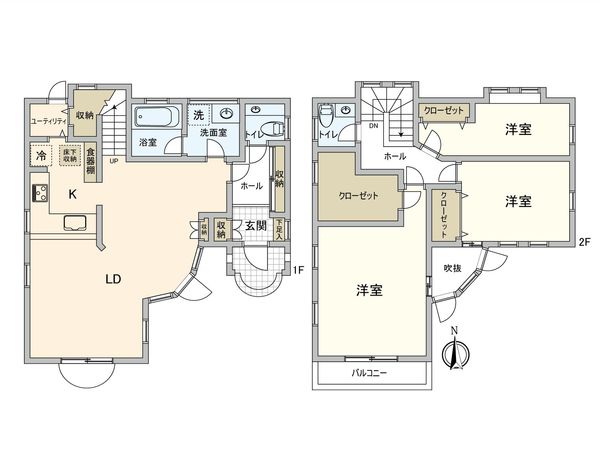 八王子市大塚 戸建 間取図(平面図) 八王子市大塚 戸建 間取図(平面図)