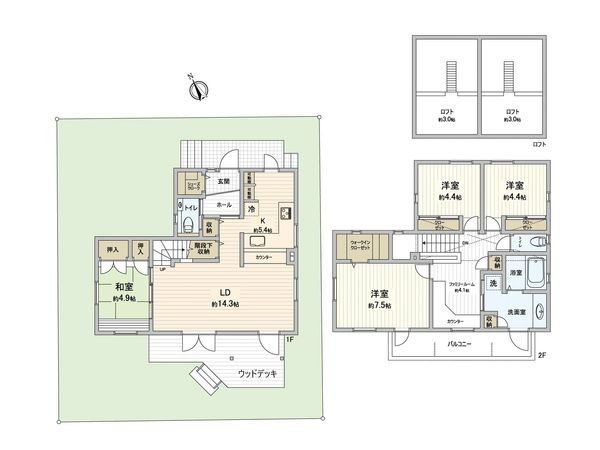 町田市上小山田町 戸建 間取図(平面図) 町田市上小山田町 戸建 間取図(平面図)