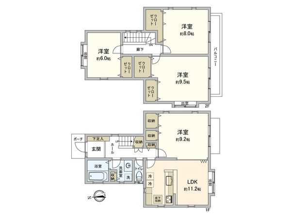 日野市三沢1丁目 戸建 間取図(平面図) 日野市三沢1丁目 戸建 間取図(平面図)