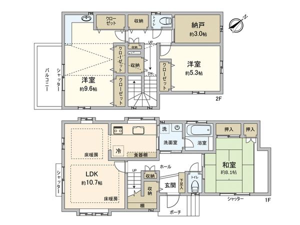 日野市三沢3丁目 戸建 間取図(平面図)