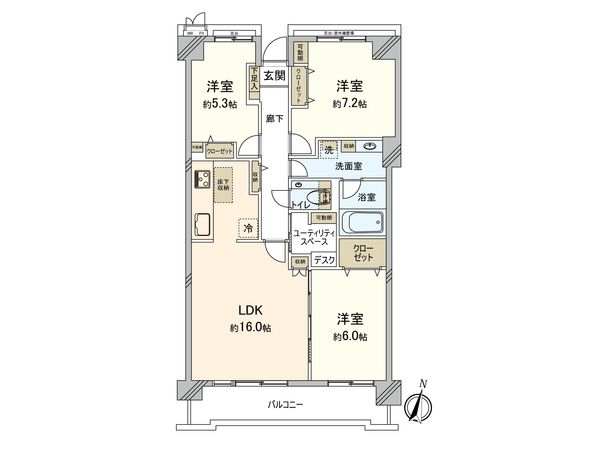 ファミール聖蹟桜ヶ丘グランデージ 間取図(平面図)