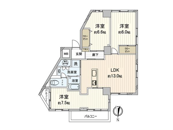 シャルム第一聖蹟桜ヶ丘 間取図(平面図) シャルム第一聖蹟桜ヶ丘 間取図(平面図)