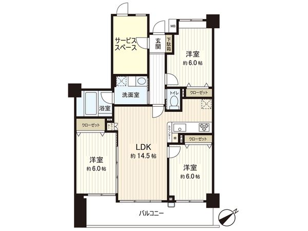 モナーク聖蹟桜ヶ丘 間取図(平面図)