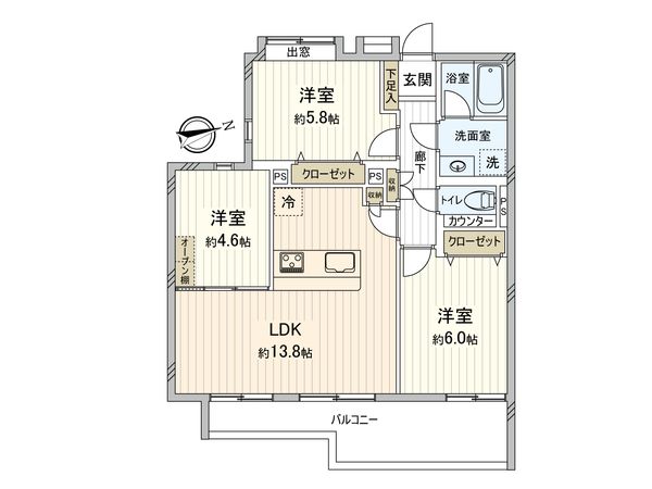セザール聖蹟桜ヶ丘 間取図(平面図) セザール聖蹟桜ヶ丘 間取図(平面図)
