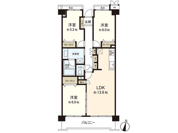 ファミール聖蹟桜ヶ丘グランデージ 間取図(平面図) ファミール聖蹟桜ヶ丘グランデージ 間取図(平面図)