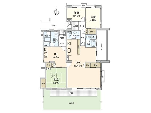 メゾン豊ヶ丘 8号棟 間取図(平面図) メゾン豊ヶ丘 8号棟 間取図(平面図)