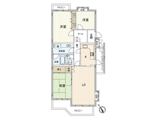 多摩ニュータウン エステート鶴牧5 37-6号棟 間取図(平面図)