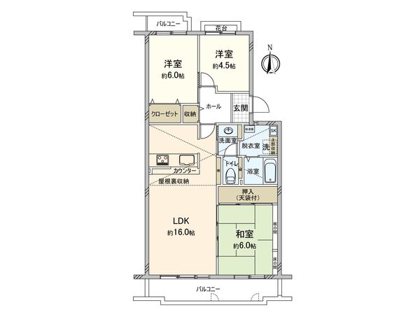 プロムナード多摩中央 5-2-6号棟 間取図(平面図)