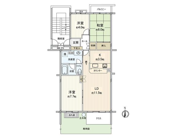 多摩ニュータウンホームタウン貝取2 2-7-2号棟 間取図(平面図) 多摩ニュータウンホームタウン貝取2 2-7-2号棟 間取図(平面図)