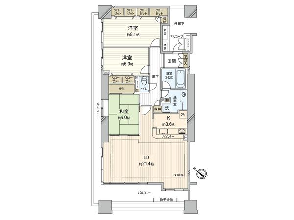 ローレルスクエア南大沢 6番館 間取図(平面図)