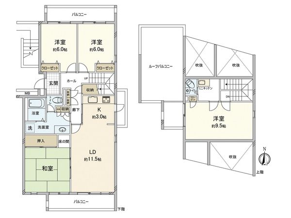 多摩ニュータウン ハイライズタウン鶴牧6 5号棟 間取図(平面図) 多摩ニュータウン ハイライズタウン鶴牧6 5号棟 間取図(平面図)