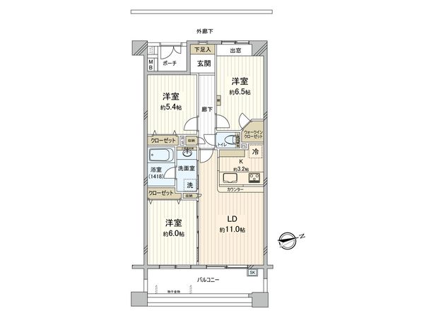 シーズガーデン永山 間取図(平面図) シーズガーデン永山 間取図(平面図)