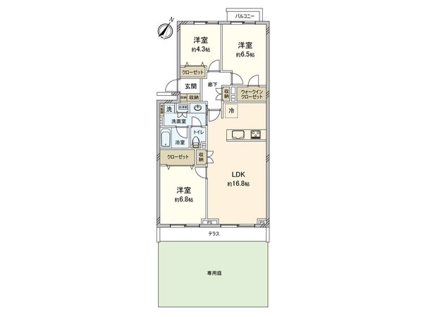 エステート貝取3-4-6号棟 間取図(平面図) エステート貝取3-4-6号棟 間取図(平面図)