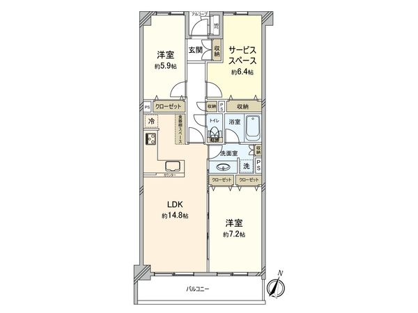 グランディーノ多摩ニュータウン永山 間取図(平面図) グランディーノ多摩ニュータウン永山 間取図(平面図)
