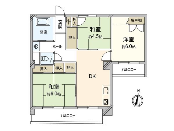 多摩ニュータウン落合団地 3-4-4号棟 間取図(平面図) 多摩ニュータウン落合団地 3-4-4号棟 間取図(平面図)