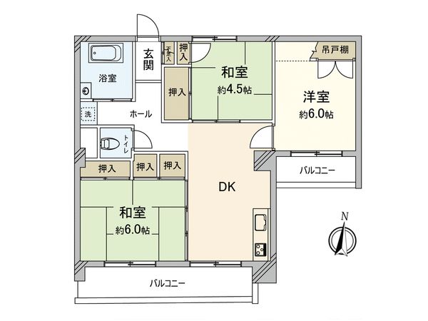 多摩ニュータウン落合団地 3-4-4号棟 間取図(平面図) 多摩ニュータウン落合団地 3-4-4号棟 間取図(平面図)