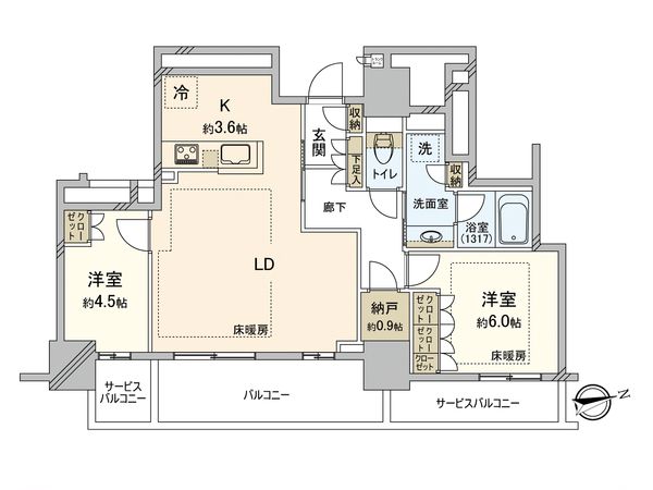 Brillia聖蹟桜ヶ丘BLOOMING TERRACE 間取図(平面図) Brillia聖蹟桜ヶ丘BLOOMING TERRACE 間取図(平面図)