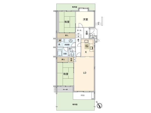 多摩ニュータウン エステート鶴牧5 5-37-7号棟 間取図(平面図) 多摩ニュータウン エステート鶴牧5 5-37-7号棟 間取図(平面図)