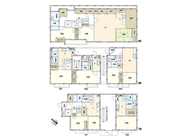 多摩市鶴牧2丁目 賃貸併用住宅 間取図(平面図) 多摩市鶴牧2丁目 賃貸併用住宅 間取図(平面図)