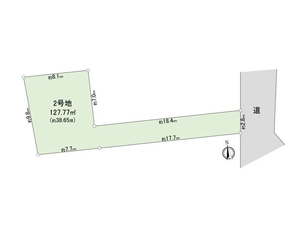 三鷹市牟礼1丁目 土地 2号地 区画図 三鷹市牟礼1丁目 土地 2号地 区画図