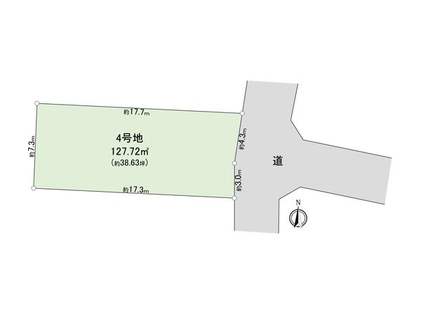 三鷹市牟礼1丁目 土地 4号地 区画図 三鷹市牟礼1丁目 土地 4号地 区画図