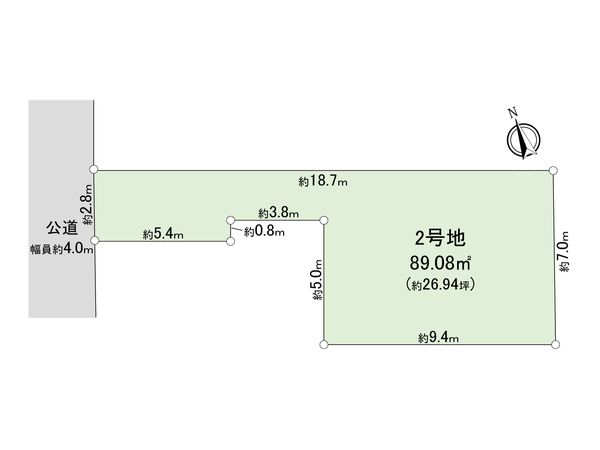 杉並区松庵1丁目 土地 2号地 区画図