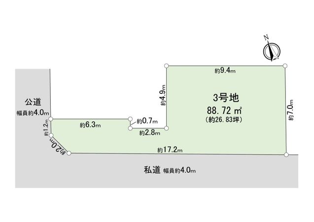 杉並区松庵1丁目 土地 3号地 区画図