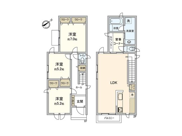 三鷹市井の頭2丁目 土地 建物プラン例 (間取り図) 三鷹市井の頭2丁目 土地 建物プラン例 (間取り図)