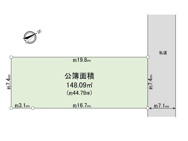 武蔵野市吉祥寺北町3丁目 土地 区画図 武蔵野市吉祥寺北町3丁目 土地 区画図