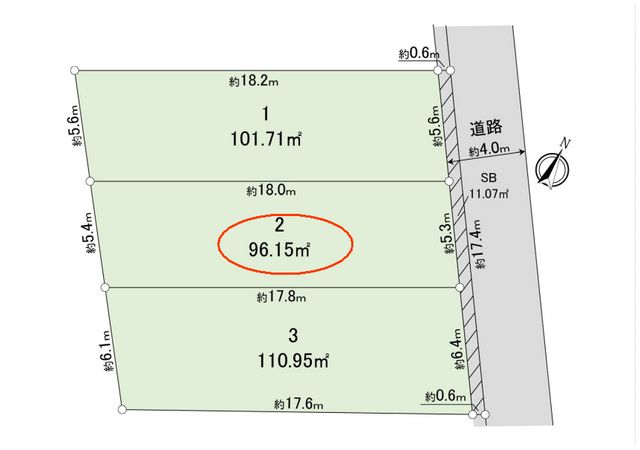 西東京市下保谷3丁目 土地 2区画 区画図