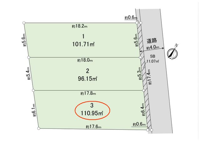 西東京市下保谷3丁目 土地 3区画 区画図