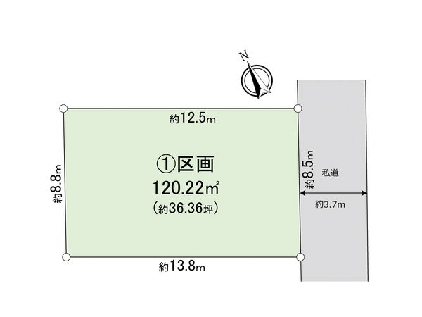 武蔵野市吉祥寺北町5丁目 土地 1区画 区画図 武蔵野市吉祥寺北町5丁目 土地 1区画 区画図