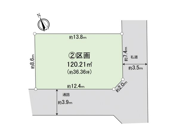 武蔵野市吉祥寺北町5丁目 土地 2区画 区画図 武蔵野市吉祥寺北町5丁目 土地 2区画 区画図