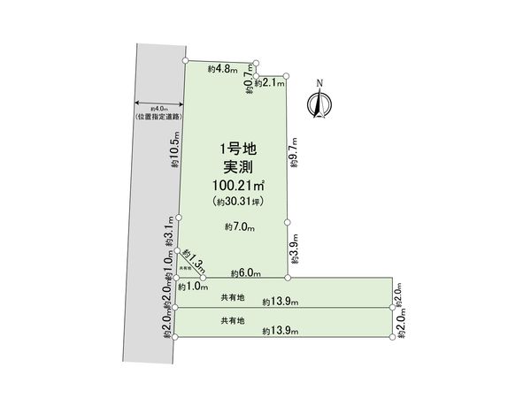 三鷹市牟礼5丁目 土地 1号地 区画図 三鷹市牟礼5丁目 土地 1号地 区画図