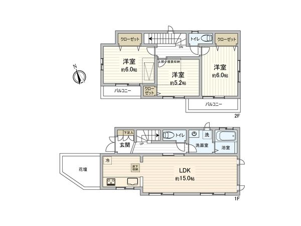 三鷹市牟礼7丁目 中古戸建 間取図(平面図) 三鷹市牟礼7丁目 中古戸建 間取図(平面図)