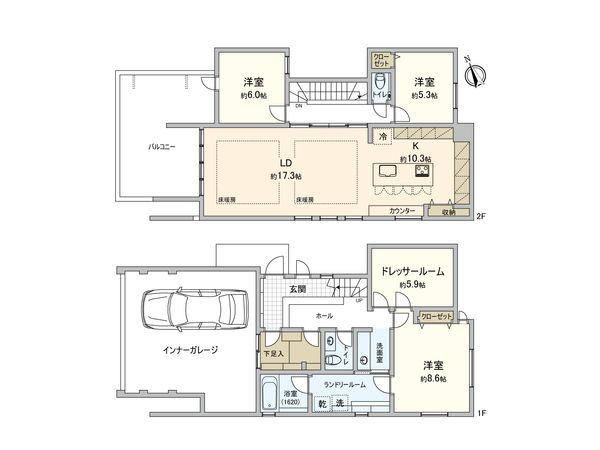 武蔵野市吉祥寺南町2丁目 新築戸建 間取図(平面図) 間取図(平面図)