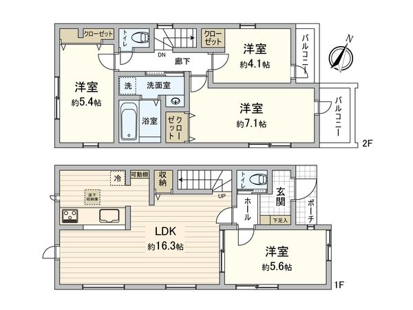 西東京市下保谷3丁目 新築戸建 3号棟 間取図(平面図) 西東京市下保谷3丁目 新築戸建 3号棟 間取図(平面図)