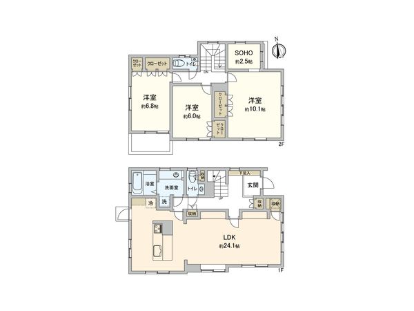 練馬区関町南三丁目 中古戸建 間取図(平面図) 間取図(平面図)