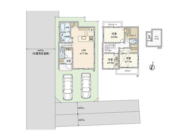 三鷹市牟礼5丁目 戸建 1号棟 間取図(平面図) 間取図(平面図)