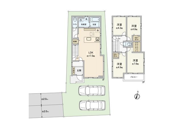 三鷹市牟礼5丁目 戸建 3号棟 間取図(平面図) 間取図(平面図)