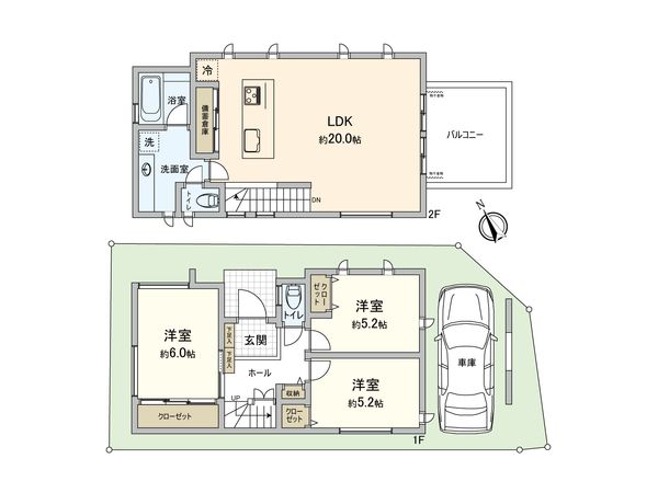 杉並区松庵3丁目 戸建 間取図(平面図) 間取図(平面図)