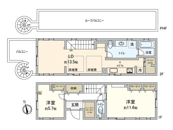 杉並区松庵1丁目 戸建 間取図(平面図)