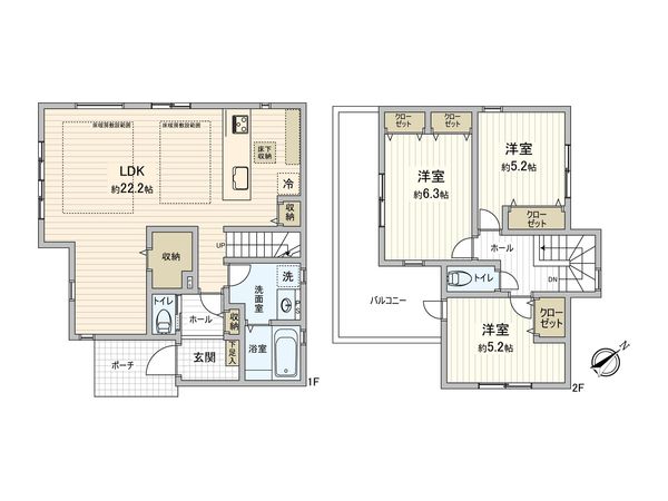 調布市菊野台2丁目 新築戸建 間取図(平面図)
