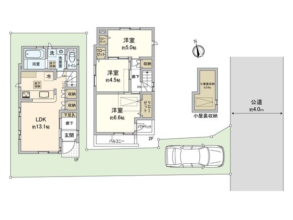 杉並区久我山5丁目 新築戸建 2号棟 間取図(平面図) 杉並区久我山5丁目 新築戸建 2号棟 間取図(平面図)